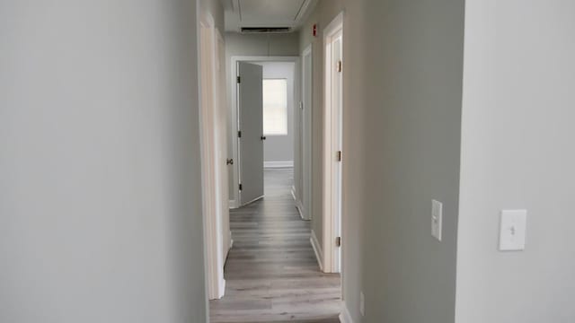 2830 N Lumpkin Rd, Columbus, GA 31903 - hall featuring attic access, baseboards, and light wood-type flooring