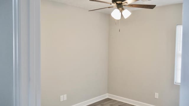 2830 N Lumpkin Rd, Columbus, GA 31903 - spare room with baseboards, a ceiling fan, and wood finished floors