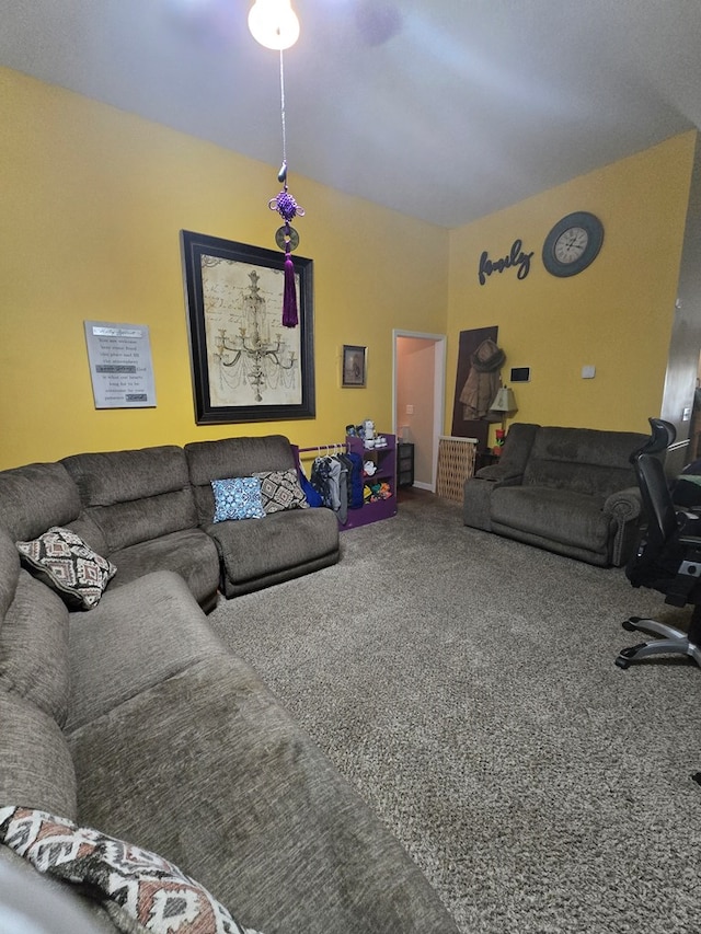 view of carpeted living area