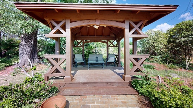view of patio with a gazebo