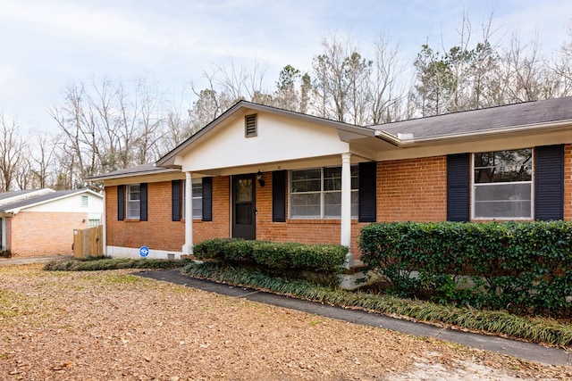 view of single story home