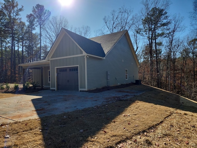 view of home's exterior featuring a garage