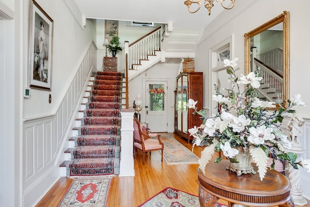 entrance foyer with light hardwood / wood-style flooring