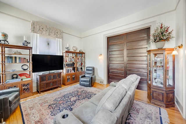 living room featuring light hardwood / wood-style floors