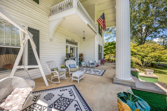 view of patio / terrace with a porch