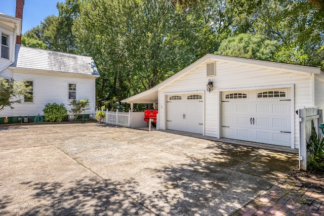 view of garage