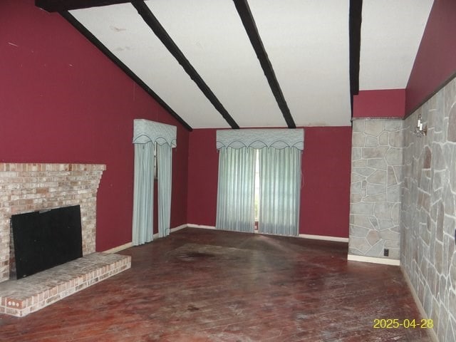 1469 Wall St, Richland, GA 31825 - living area with a brick fireplace, wood finished floors, and baseboards