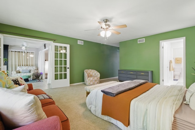 2525 Norris Rd Unit 106, Columbus, GA 31907 - bedroom featuring carpet floors, connected bathroom, and ceiling fan