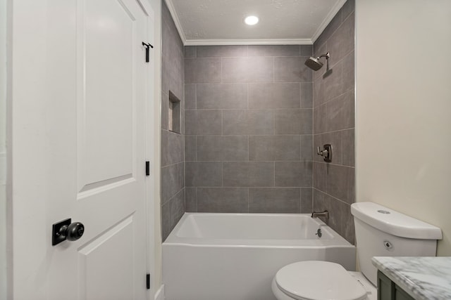 919 54th St, Columbus, GA 31904 - full bath with vanity, ornamental molding, and shower / washtub combination