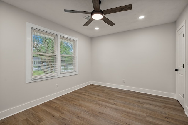 919 54th St, Columbus, GA 31904 - spare room with recessed lighting, a ceiling fan, and wood finished floors