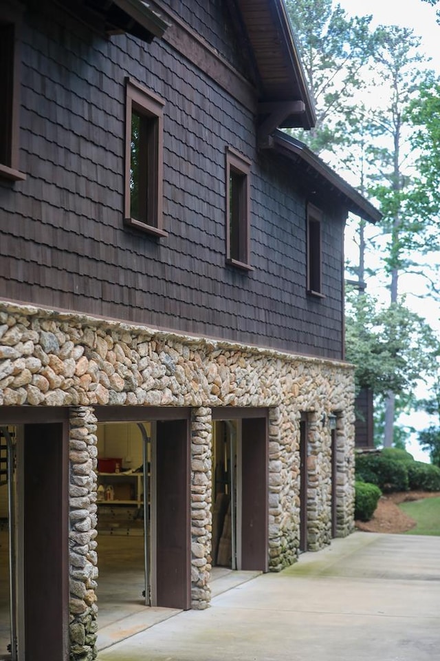 view of property exterior featuring a patio