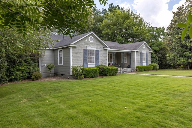 1811 Park Dr, Columbus, GA 31906 - ranch-style house featuring a front lawn, a porch, crawl space, and a shingled roof