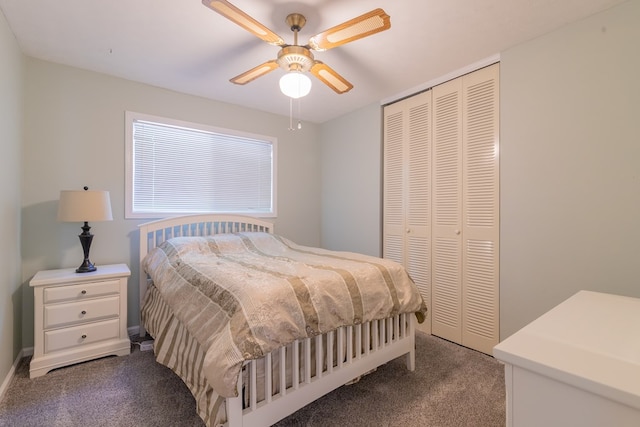 4833 Marino St, Columbus, GA 31907 - carpeted bedroom with a closet and a ceiling fan
