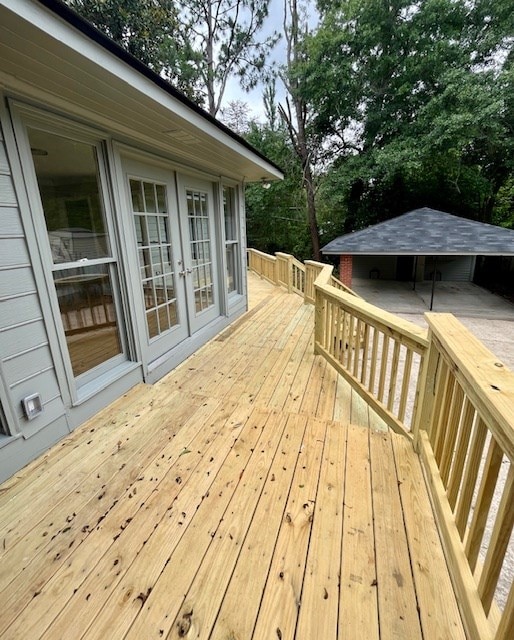 1555 Wells Dr, Columbus, GA 31906 - wooden terrace with french doors