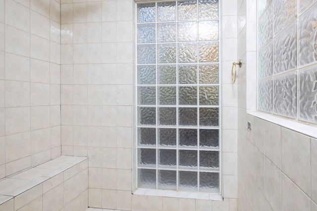 bathroom featuring walk in shower