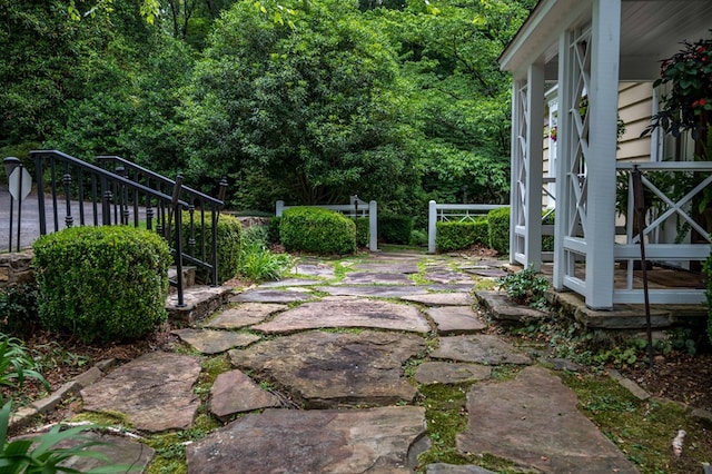 view of patio / terrace featuring fence