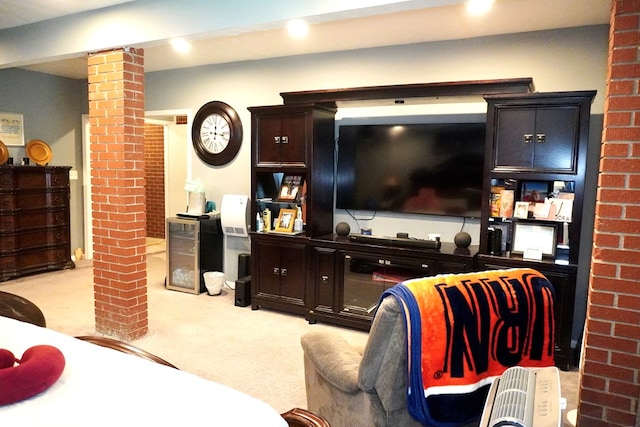 404 19th Ave, Phenix City, AL 36869 - living room with decorative columns and light colored carpet