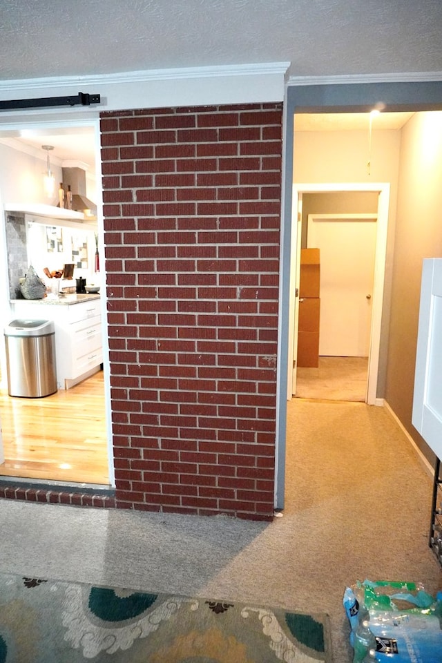 404 19th Ave, Phenix City, AL 36869 - detailed view of ornamental molding, carpet floors, and a textured ceiling