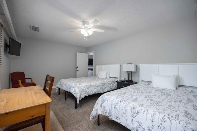 2387 Cedar Ln, Pine Mountain, GA 31822 - carpeted bedroom with a ceiling fan and a textured ceiling
