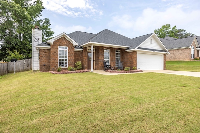 3022 Thornberry Cir, Phenix City, AL 36867 - view of front of house with an attached garage, driveway, brick siding, roof with shingles, and a chimney