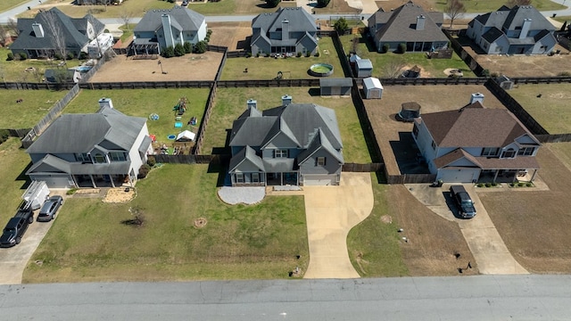 bird's eye view with a residential view