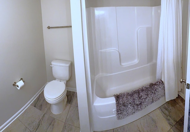 8840 Sullivans Dr, Midland, GA 31820 - bathroom with toilet, baseboards, and marble finish floors