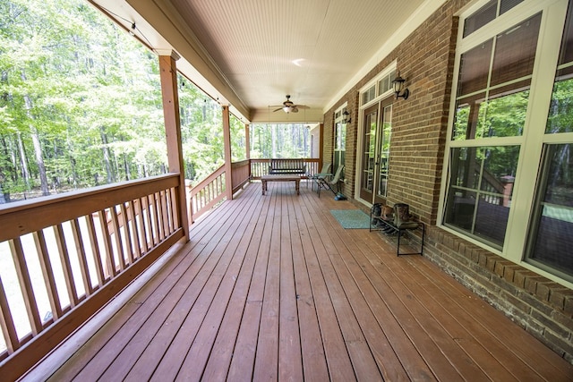 3450 Mckee Rd, Upatoi, GA 31829 - wooden porch with a ceiling fan