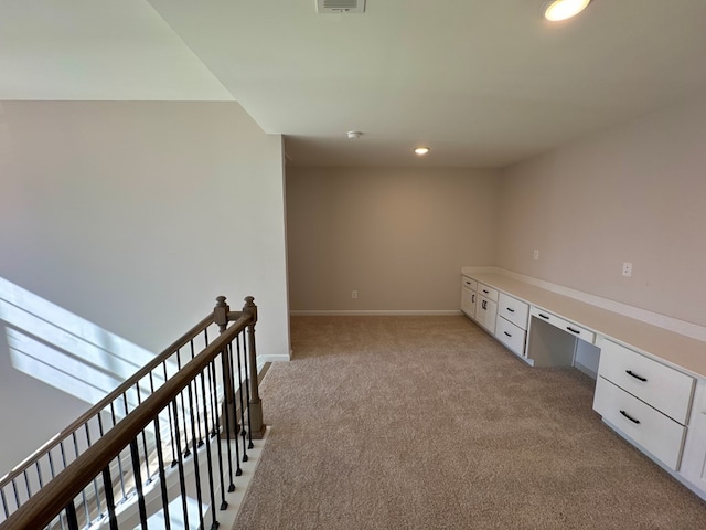 interior space with built in desk