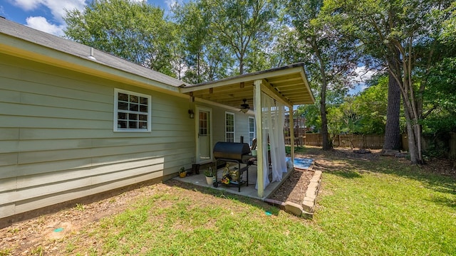 4607 N Tillery Dr, Phenix City, AL 36870 - view of yard with ceiling fan and a patio