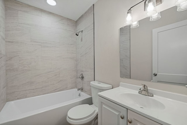 1474 Brewer Ave, Columbus, GA 31903 - full bathroom featuring tiled shower / bath combo, vanity, and toilet