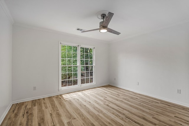 4975 Glacier Dr, Columbus, GA 31907 - spare room featuring ornamental molding, light wood-style flooring, and a ceiling fan