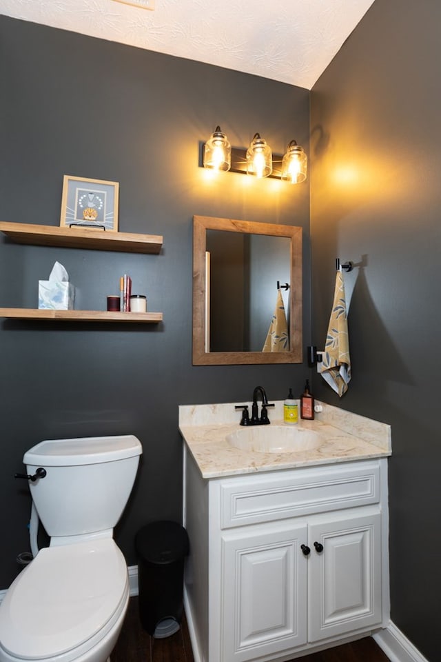 bathroom with toilet and vanity