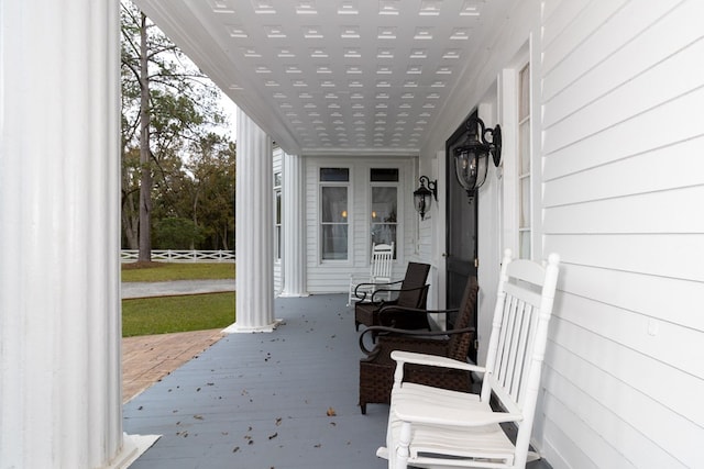 view of patio with a porch