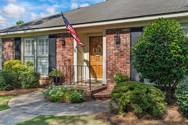 3406 Seminole Dr, Columbus, GA 31907 - property entrance featuring brick siding and a shingled roof