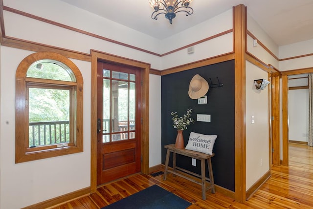 9250-11 River Rd, Fortson, GA 31808 - entryway featuring wood finished floors and a chandelier