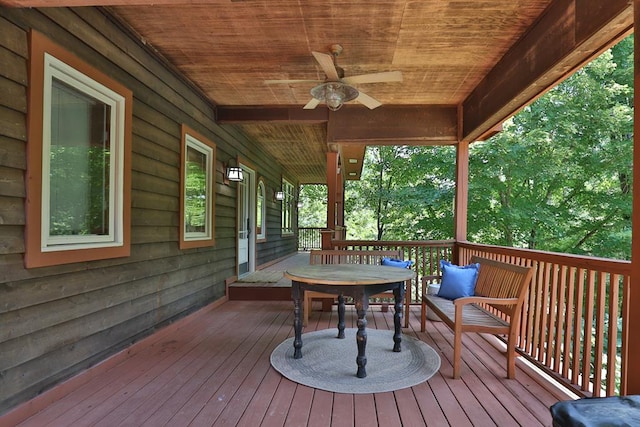 9250-11 River Rd, Fortson, GA 31808 - wooden deck with a ceiling fan