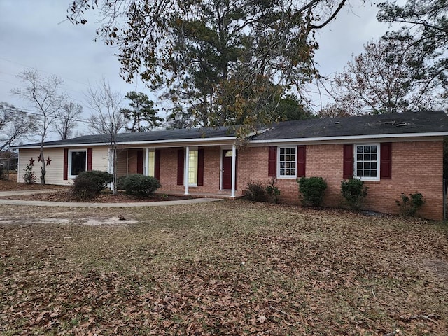 view of single story home