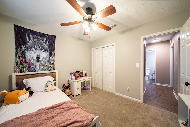 6801 Buckeye Way, Columbus, GA 31904 - bedroom with carpet, a closet, and ceiling fan