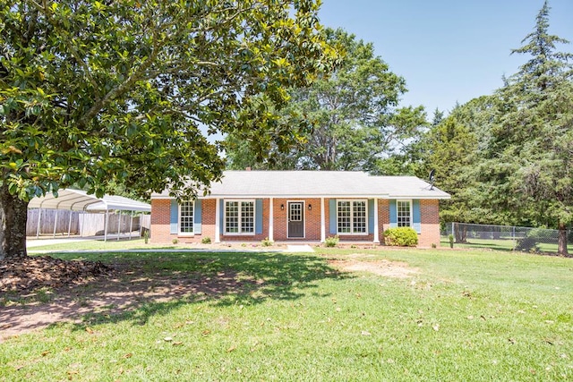 8085 Ga Highway 0219, Hamilton, GA 31811 - ranch-style house featuring a carport and brick siding