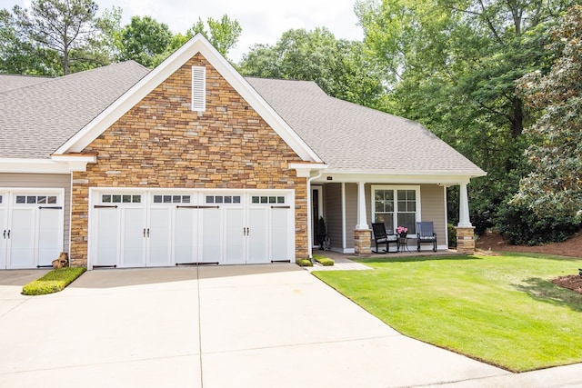 1438 Grove Park Dr Unit 8B, Columbus, GA 31904 - craftsman-style home featuring stone siding, an attached garage, covered porch, and concrete driveway
