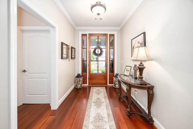 1438 Grove Park Dr Unit 8B, Columbus, GA 31904 - foyer with dark wood-style floors, crown molding, and baseboards
