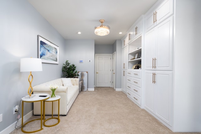 5410 River Oak Way, Phenix City, AL 36867 - sitting room with baseboards, recessed lighting, and light colored carpet