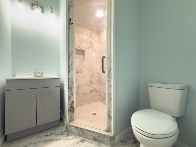 5011 Edo Ct, Columbus, GA 31907 - bathroom with marble finish floors, a stall shower, and vanity