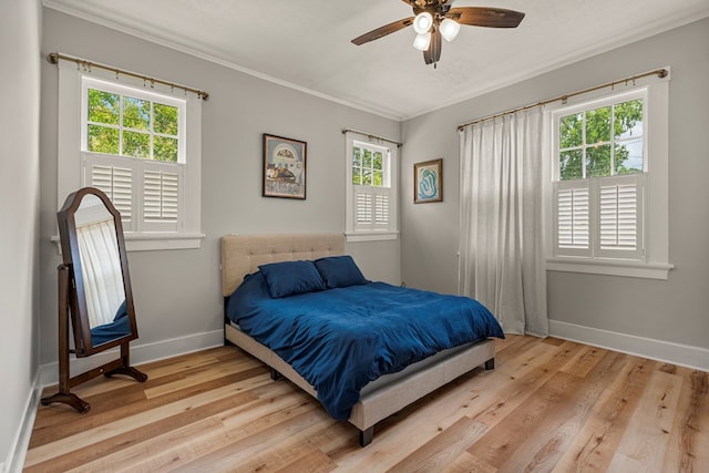 1917 Dimon St, Columbus, GA 31906 - bedroom featuring light wood-type flooring, crown molding, and ceiling fan