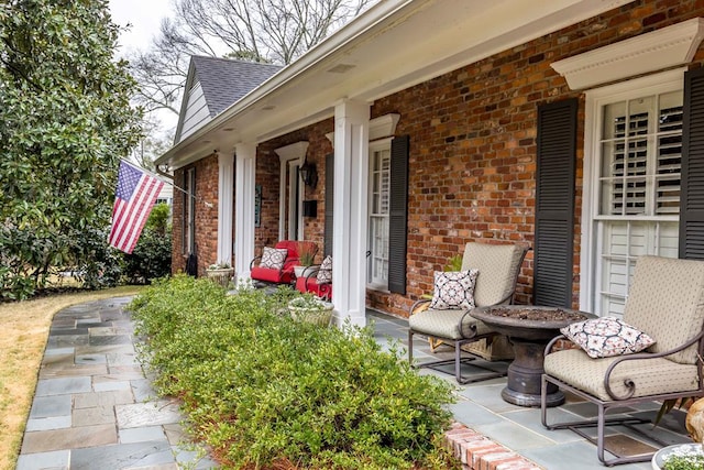 view of patio featuring covered porch