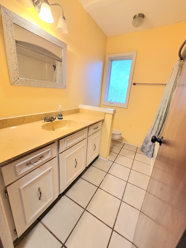 7505 Beaver Run Rd, Midland, GA 31820 - full bathroom with vanity, tile patterned floors, and a shower with shower curtain