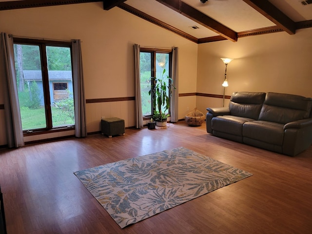 7505 Beaver Run Rd, Midland, GA 31820 - living room with wood finished floors and a wainscoted wall