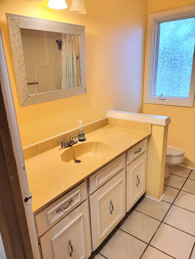 7505 Beaver Run Rd, Midland, GA 31820 - full bath with tile patterned flooring, vanity, and a shower with shower curtain