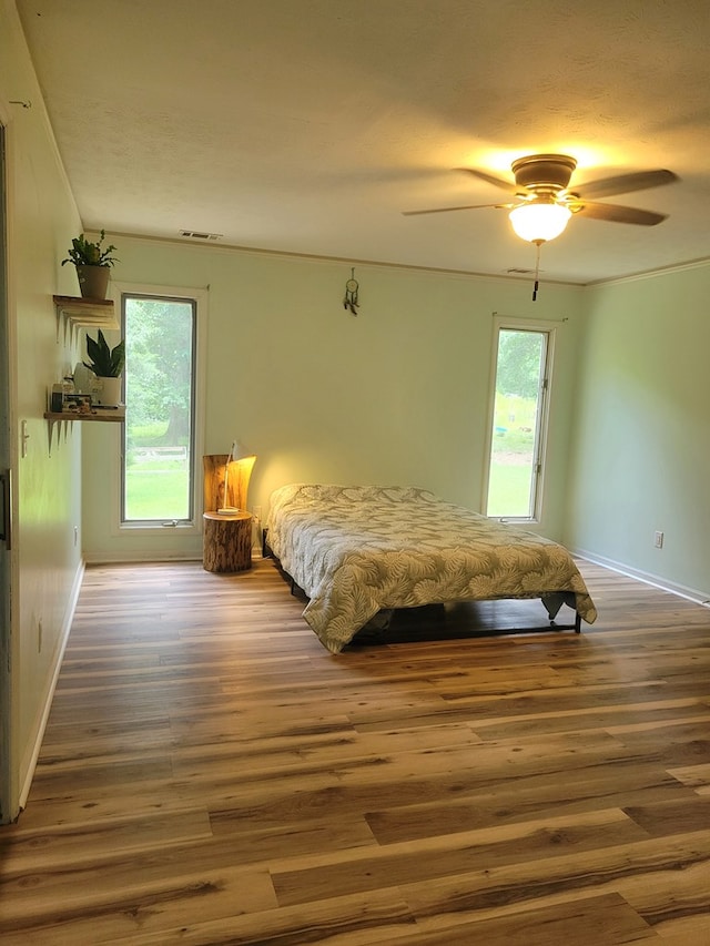 7505 Beaver Run Rd, Midland, GA 31820 - bedroom with wood finished floors and a ceiling fan