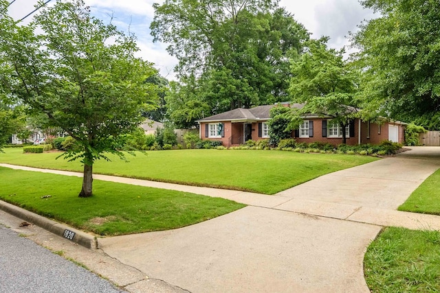 1820 Overlook St, Columbus, GA 31906 - ranch-style house with concrete driveway, brick siding, and a front lawn